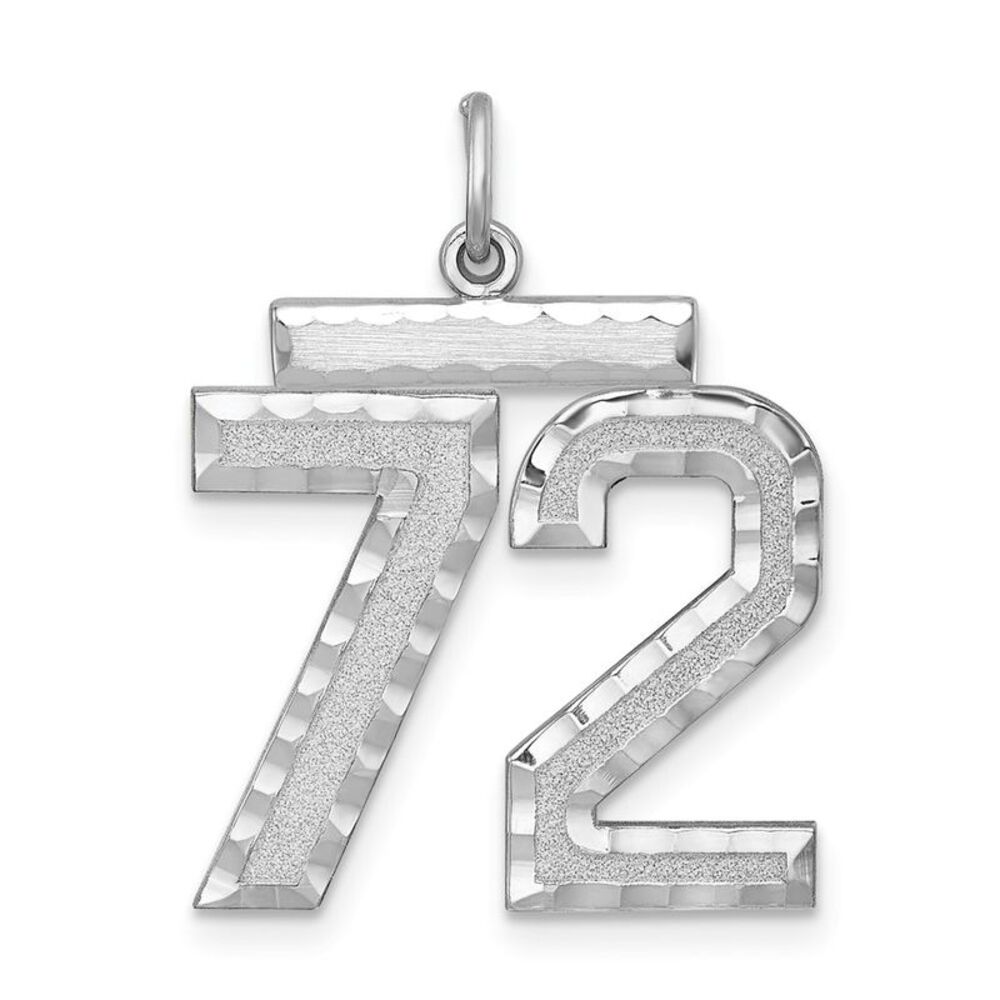 Sterling Silver, Varsity Collection, Large D/C Pendant, Number 72